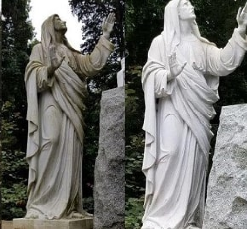 Before And After Cemetery Statue