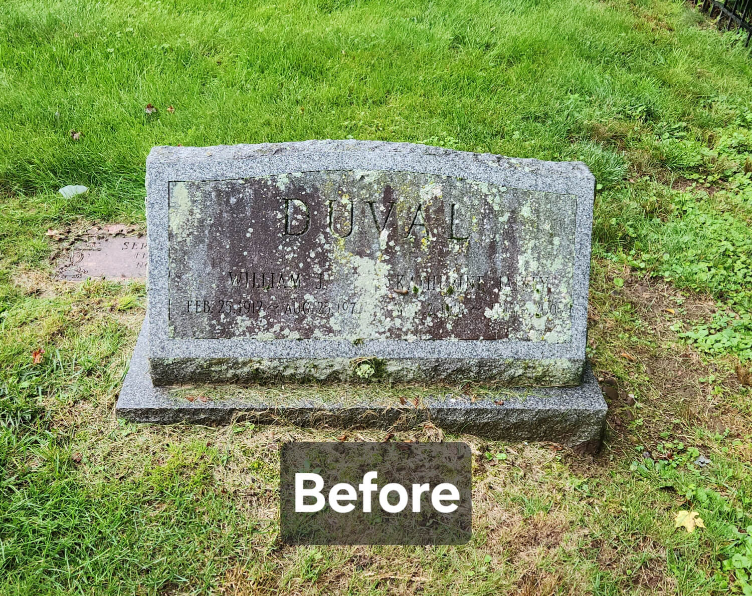 Small Headstone Before